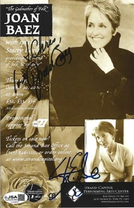 Volantino Joan Baez & Stacey Earle VERO FIRMATO A MANO #1 JSA COA autografato Steve - Foto 1 di 2