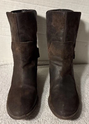 Botas de montar Donald J Pliner para mujer UK 7 Donata de cuero marrón envejecido al tobillo Foto 1 de 4