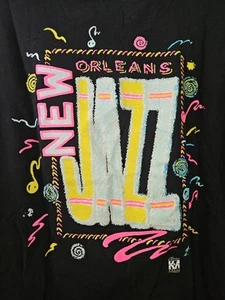 Vintage 90s New Orleans French Quarter Jazz TShirt Size L Colorful Single Stitch - Picture 1 of 11