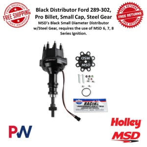 MSD Pro-Billet Small Diameter Distributor w/ Cap & Steel Gear For Ford 289-302 - Picture 1 of 12