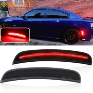 2Pcs Smoke Lens Red LED Side Marker Lights Front For 2015-2020 Dodge Charger - Picture 1 of 7