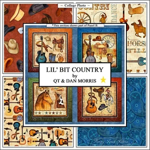 QT, DAN MORRIS, LIL' BIT COUNTRY, WESTERN THEME, HORSES, MUSIC, GUITARS, FABRICS - Picture 1 of 9