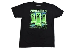 Minecraft Youth Boys Creeper Multiple Creepers Grid Black Shirt New XS, L, XL - Picture 1 of 5