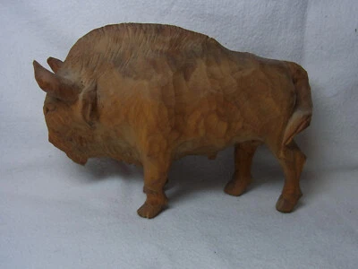 Bisonte primitivo madera tallada a mano antiguo alemán #I Foto 1 de 4