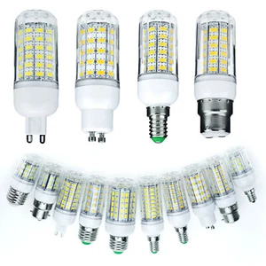 LED Corn Bulbs E27 E14 E12 5730 SMD 30W - 90W Equivalent Save Energy Light Lamp - Picture 1 of 12