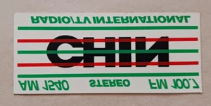 Vintage Late 1990s CHIN Radio/TV-Toronto 7.25" x 3.25" Bumper Sticker - Imagen 1 de 1