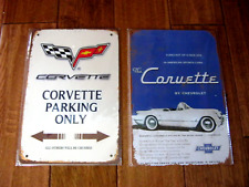 2 (Corvette ) Metal Tin SIGNS Home Garage Auto Shop Den Man Cave plaque
