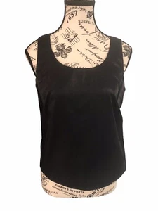 Chico’s Ladies Size 0 Small Black Shiny Tank Top Shell Zip Side - Picture 1 of 4