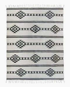 5x8 ft Southwestern Navajo Handmade Boho Wool Aztec Flatweave Kilim Area Rug - Picture 1 of 3