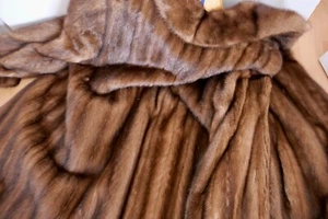 Nerz Pelz Mantel coat braun Größe 40-42 - Bild 1 von 11