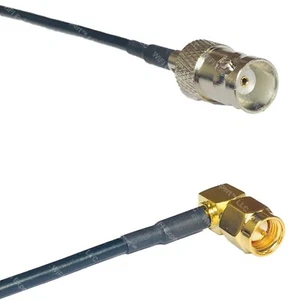 USA-CA RG174 BNC FEMALE to SMA MALE ANGLE Coaxial RF Pigtail Cable - Picture 1 of 1