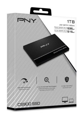 1 TB PNY CS900 2.5" SATA3 6Gb/s SSD7CS900-1TB-RB - Aufrüstung für PC & Notebook - Bild 1 von 4