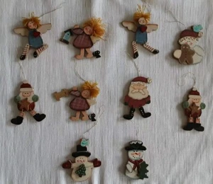 Christbaumschmuck Konvolut 10 Teile Anhänger alt Nostalgie versch. Motive Holz - Bild 1 von 4