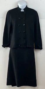 Conjunto de suéter y falda ajustada cárdigan de lana negra vintage - Imagen 1 de 9