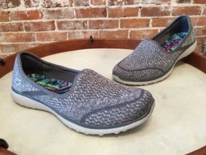 Skechers Microburst Gray All Mine Soft Knit Trainers Sneaker Slip on Shoes NEW - Picture 1 of 3