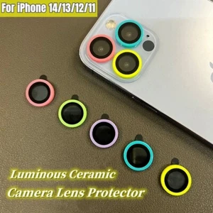 Luminous Lens Protector for iPhone 14 13 12 11 Pro Max Ceramic Camera Glass Ring - Picture 1 of 18