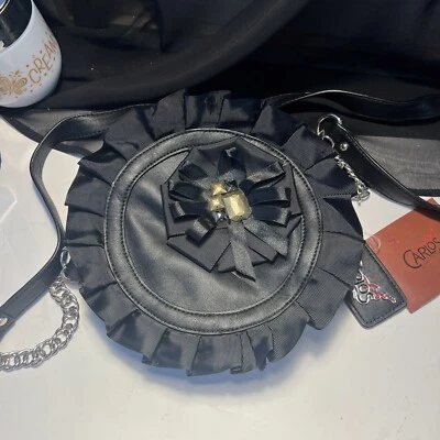 Carlos by Carlos Santana Black Circle ruffled crossbody purse. Super cute NWT - Изображение 1 из 4