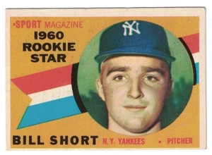 Bill Short 1960 TOPPS New York Yankees Rookie MLB Baseball Trading CARD #142 RC - Picture 1 of 2