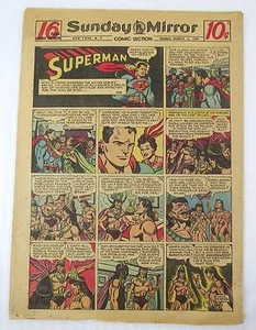 New York Sunday Mirror Comic Section March 6, 1949 Color Superman & Much More - Picture 1 of 12