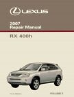 2007 Lexus RX 400h Shop Service Repair Manual Volume 1 Only
