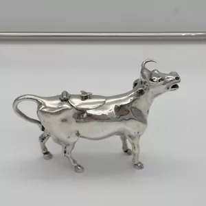 20th Century Sterling Silver Cow Cream Jug London 1977 Edward Barnard & Sons - Picture 1 of 7