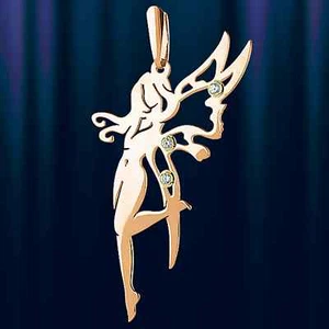 Russische Rose Gold 585 Anhänger ELF mit zirkonia. Neu  Glänzend.  - Bild 1 von 1