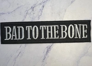 Bad To The Bone Embroidered Iron On Patch - Picture 1 of 3