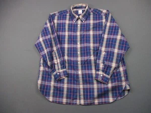 Vintage Brooks Brooks Brothers Shirt Men XXL Blue Egyptian Golden Fleece USA 90s - Picture 1 of 11