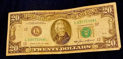 USA Series 1985 $20 dollar bill SAN FRANCISCO with Double L Serial # RARE - Image 1 of 2