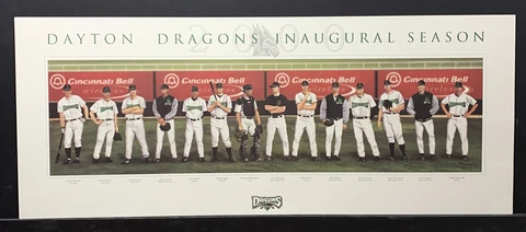 2000 Dayton Dragons Inaugural Season Poster Cincinnati Reds AA Team Dunn Kearns Cover