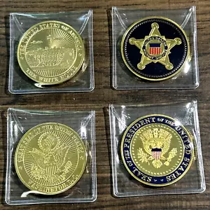 2 Pcs WH Secret Service Challenge Coin Presidential POTUS Trump Obama Biden VP - Picture 1 of 6