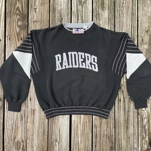 Vintage Los Angeles Raiders Sweater Mens Large Black Starter Crewneck Sweatshirt - Picture 1 of 6