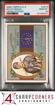 2008 TOPPS ALLEN & GINTER UNITED STATES #US14 SCOTT ROLEN HOF POP 2 PSA 10 - Image 1 of 3