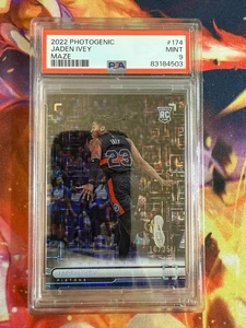 2022-23 Panini Photogenic Rookies Maze SP /25 Jaden Ivey #174 Rookie RC PSA 9 - Bild 1 von 2