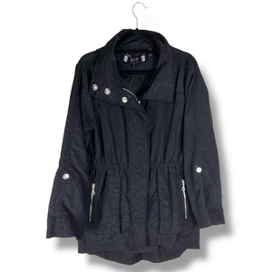 Seven7 Jacket Womens Medium Hooded Nylon Zip Parka Windbreaker 5809LNL - Picture 1 of 10
