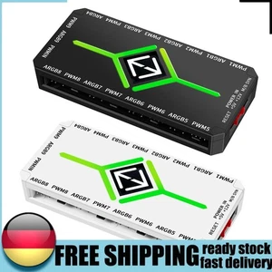 1 To 9 3 in 1 PWM & ARGB Hub Splitter with Remote SATA Power Supply for PC Case  - Afbeelding 1 van 14