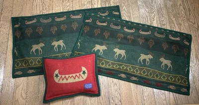 Pendleton Wool King Pillow Sham Covers + Throw Moose Sham Lodge Cabin Mountains - Image 1 of 4