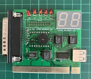 PC Desktop PCI DIAGNOSTICS CARD USB 25pin Serial Seven Segment LED - Photo 1/5