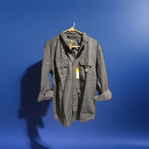 BNWT Carhartt Loose Fit Button Up Work Shirt Charcoal Gray Size Small BNWT - Picture 1 of 6