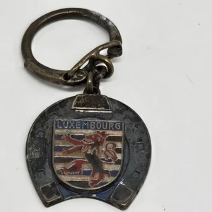 Vtg Luxembourg Horseshoe Coat Of Arms Souvenir Keychain - Picture 1 of 2