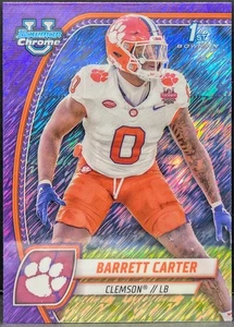 2024 Bowman University Cromo Viola Shimmer Rifrattore #19 Barrett Carter  - Foto 1 di 2