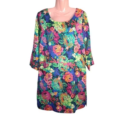 Vestido recto tropicalista HD in Paris talla mediana multicolor floral ANTHROPOLOGIE Foto 1 de 4