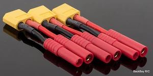 3 Pack: 3 XT60 / XT-60 Male - HXT 4MM Female Bullet Connector Adapter 14awg Wire - Picture 1 of 2