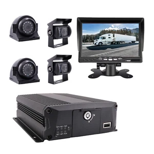 1080P 4CH GPS AHD Car DVR MDVR Video Record Rear View Waterproof Camera 7" LCD - Picture 1 of 6