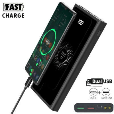 Banco de alimentación inalámbrico 900000 mAh cargador portátil rápido de respaldo batería externa Foto 1 de 4