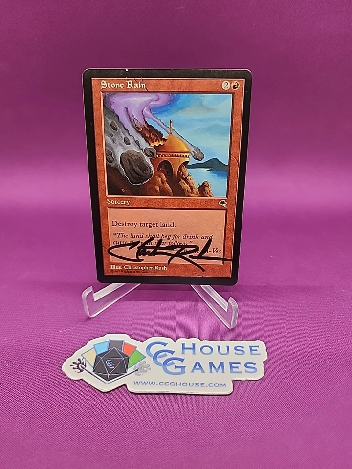 MTG Stone Rain Tempest Artist Signed Christopher Rush Gen 3 #C Magic *CCGHouse* - Image 1 of 4