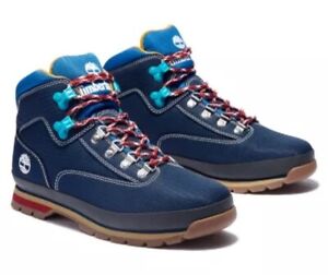 Timberland Euro Hiker Mid Boots Waterproof "NAVY" Blue 0A2NJR Men's Size 8.5 NEW