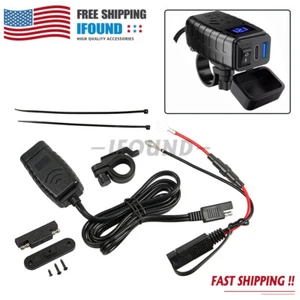 Motorcycle Dual USB Charger, Phone Fast Charging Waterproof, QC + PD3.0 Charger - Picture 1 of 16