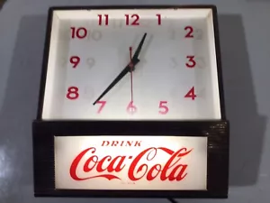Vintage 1960’s Drink Coca-Cola Light-Up Clock Works Lights Up Keeps Time V5 - Bild 1 von 7