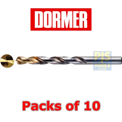 10 x Dormer A002 1.0mm titanium nitride tip hss twist jobber drills